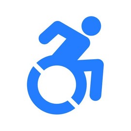 RDW ISA Accessible Icon Sticker - Decal - Die Cut - Handicap Accessibility Symbol International Symbol of Access - Blue 9.37" x 12.00"