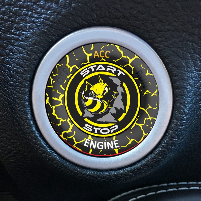 DECALEPIC Push Start Button Cover for Dodge Challenger Charger Accessories