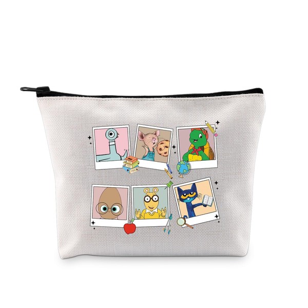 PYOUL Kindergarten Teacher Gift Read Ch-ildren's Book Makeup Bag Ch-ildren's
