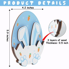 Easter Bunny Money Holder Cards, Cash Holder for Basket Stuffers, Egg Wooden Table Decor, Easter Gifts for Toddlers Kids, Basket Stuffers for Teen Girls, Boys (Blue)