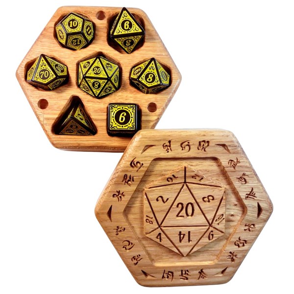 Dice Box - D20 Runes Yellow Dice