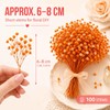 Gypsophila-Style Mini Flower Stems, Orange, 100-Piece Arrangement Set
