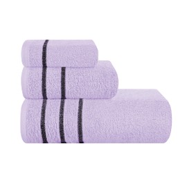 MyOwn Ultra Soft 3 Pack Cotton Towel Set, Contains a Bath Towel 28x55 inch, a Hand Towel 16x24 inch & Wash Coth 12x12 inch, Ideal Everyday use, Compact & Lightweight - Purple, 71668