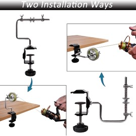 JSHANMEI Fishing Line Trolling Winder Spooler System Portable Fishing Line Winder Reel Spooler Spooling Station Baitcast Line Spooling Machine Fishing Tool (Clamp Style)