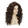 FYXZHUO Mens Long Curly Dark Brown Wig with Necklace for