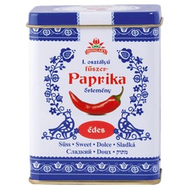 Hungarian Paprika, Sweet (50g) Imported from Kalocsa, Hungary, in Traditional Hungarian Folk Tin Box