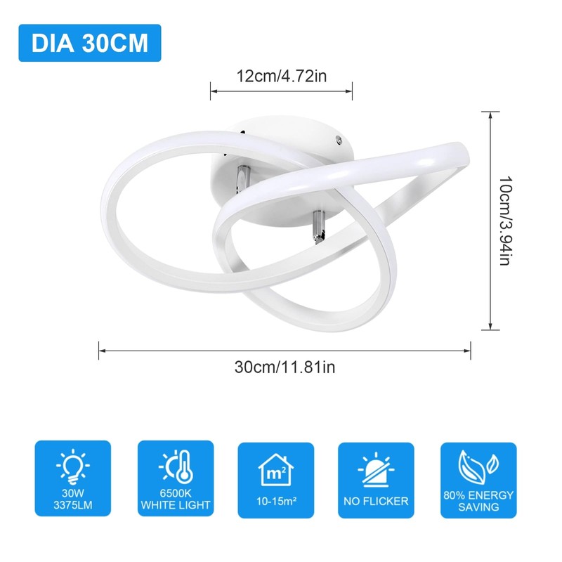 Comely LED Ceiling Light, 30 W, 3375 lm, Modern Ceiling