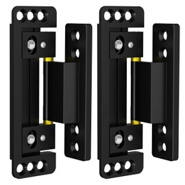 Bisagras ocultas para puerta oculta, paquete de 2 bisagras ocultas ultrafinas para puerta secreta, bisagras invisibles, ajustables silenciosas y suaves
