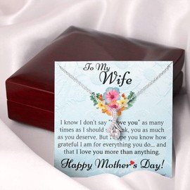 KINDPAW Mother's Day Gift For Wife, Husband to Wife Mother's Day Gift Necklace, Thoughtful Romantic Presents for your Wife