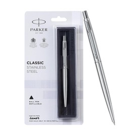 Parker Classic Stainless Steel CT Ball Pen (Blue Color) Fine Refill