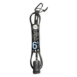 Pro-Lite Freesurf Series Surfboard Leashes (Black, 6'5)