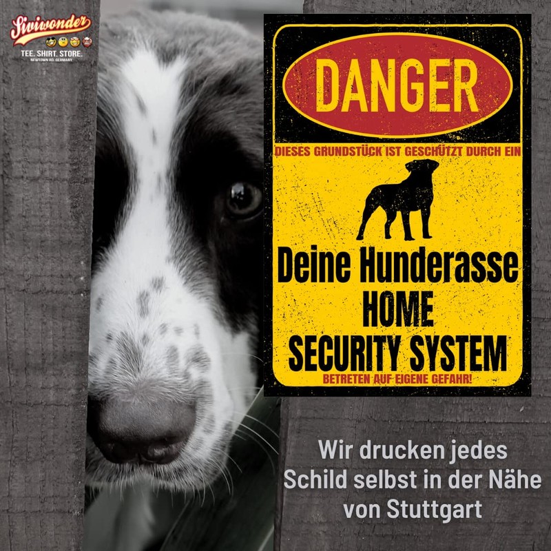 Bernese Mountain Dog Sign Danger Security System Door Sign Dog