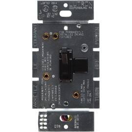 Lutron Toggler Quiet 3-Speed Slide-To-Off Fan Control, 1.5-Amp, Single-Pole/3-Way, AYFSQ-F-BR, Brown