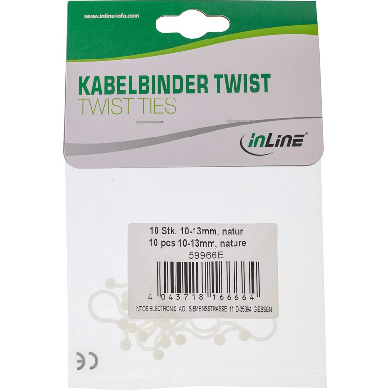 InLine® 59966E Twist Cable Ties 10-13 mm Pack of 10