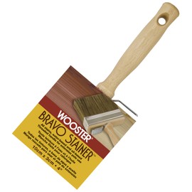 Wooster Brush Available F5119-4 Bravo Stainer Bristle/Polyester Stain Brush, 4 Inch, 4-Inch , White