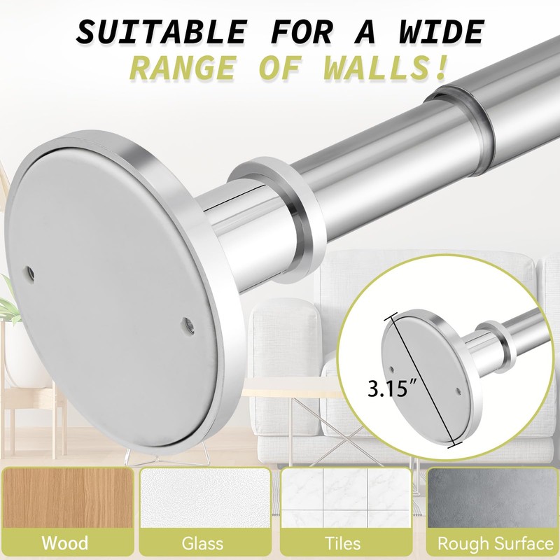 VIOREMOS Tension Curtain Rod 31 to 112 In Extra Long