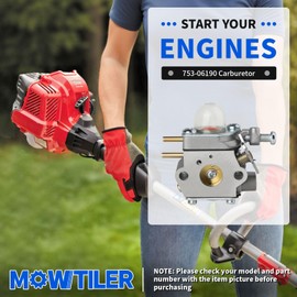 WS2200 Carburetor for Craftsman WC2200 WC210 WS210 25cc 27cc String Trimmer Troy Bilt TB21EC TB22 TB22EC TB32EC Carburetor Replace 753-06190 Tune Up Kit