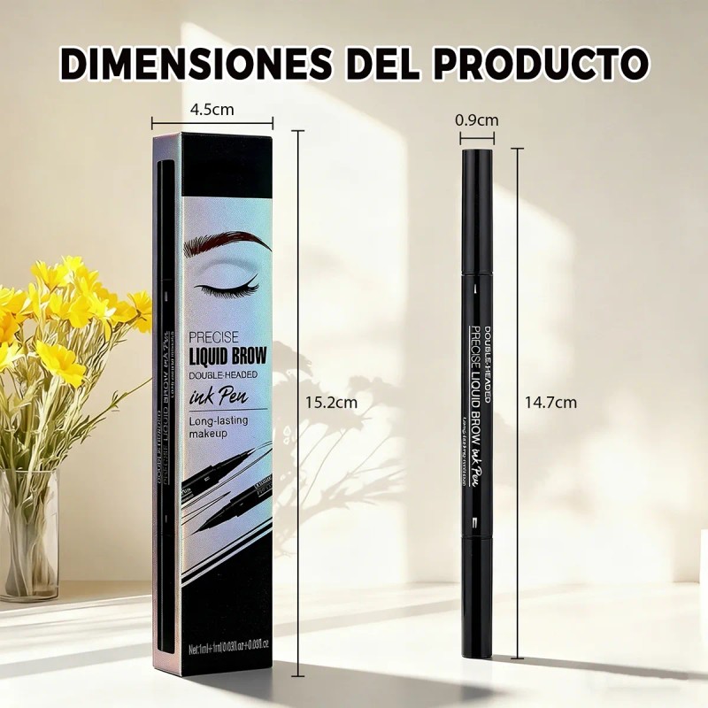 3 En 1 Lapiz Para Cejas Waterproof 3d Delineador De