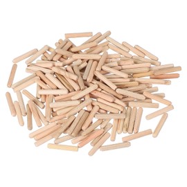 PATIKIL Wooden Dowel Pins 3/16" x 1-3/16" (5mm x 30mm) Straight Dowel Rods Wood Fluted Dowels Rods for Crafts Furniture DIY Hardwood Count 150