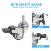 PATIKIL 1 Inch Mini Swivel Caster Wheels with Brake, 4Pcs