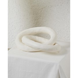 UPWOIGH White Knot Inspired Modern Ceramic Decor,8.07x6.02x8.07 in Large Minimalist Coffee Table Decor,Big Handmade Boho Ceramic Link Chain Decorative Home Décor for Living Room