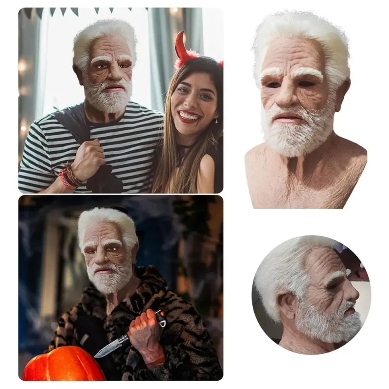G Máscara De Halloween Realista Para Idosos, Máscara K
