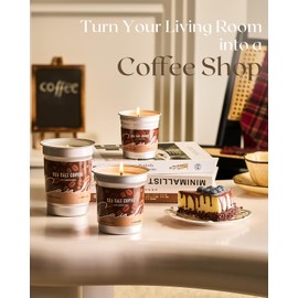 M&SENSE Vegan Soy Wax Candle, Sea Salt Coffee Naturally Scented 73-Hour Burn Time, Natural Aromatherapy Candle for Relaxing, Unique Housewarming Gifts for Coffee Lovers