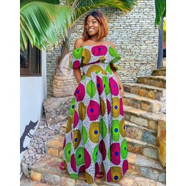 SHENBOLEN Womens African Print Skirt Top Set Tradition clothing (XX-Large, C)