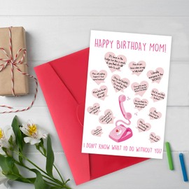 MOROLURU Happy Birthday Card for Mom, Funny Mom Birthday Gifts from Daughter Son, Mothers Birthday Decoration