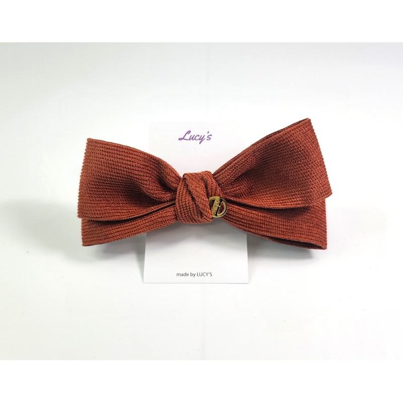 Burnaby corduroy brown hairpin 10cm / 버나비 코듀로이 브라운 헤어핀