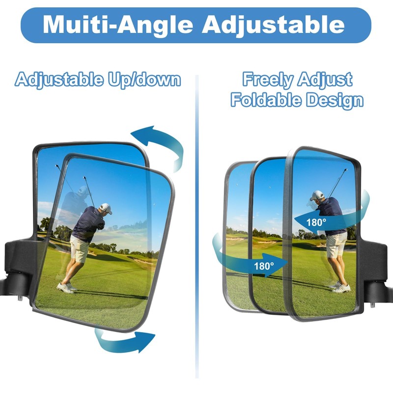 Golf Cart Mirror Universal with Turn Signal Light Golf Cart