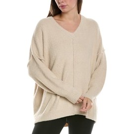 Natori Women's Luna Mellow V Neck Top Length 27", Cream, X-Large