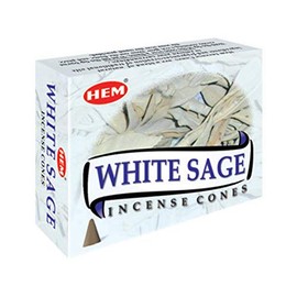 White sage cones pack of 12 ,10 cones Each Total 120 cones -HEM INCENSE