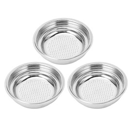 3pcs Stainless Steel Coffee Filter 51mm Pressurized Filter Basket Reusable Coffee Powder Filter Bowl
