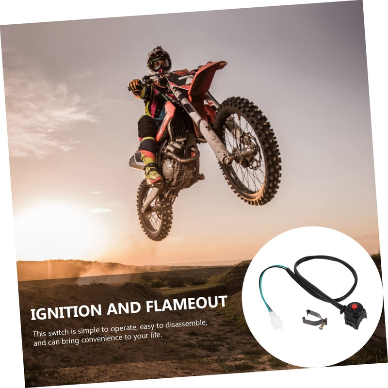 Ciieeo 2Pcs Motorcycle Handlebar Kill Switch Horn Button Durable Starter