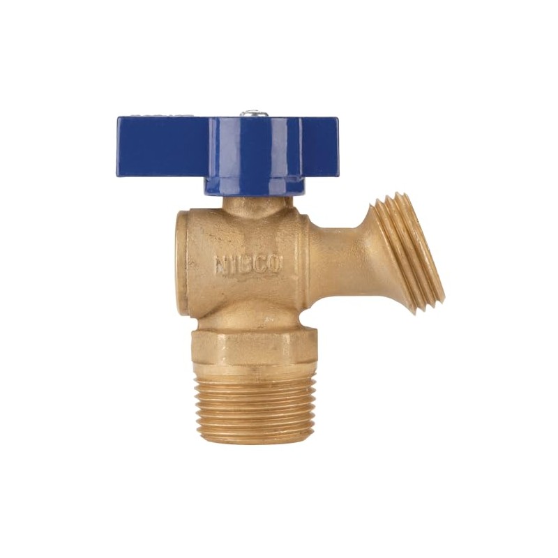 NIBCO Fig No QT74X, 3/4 in. Brass Boiler Drain, Quarter-Turn,