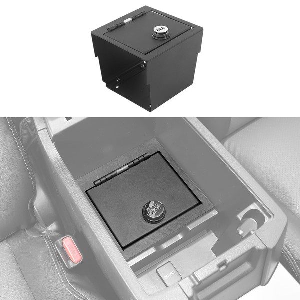 CheroCar Armrest Locking Storage Safe Box Center Console Armrest Organizer