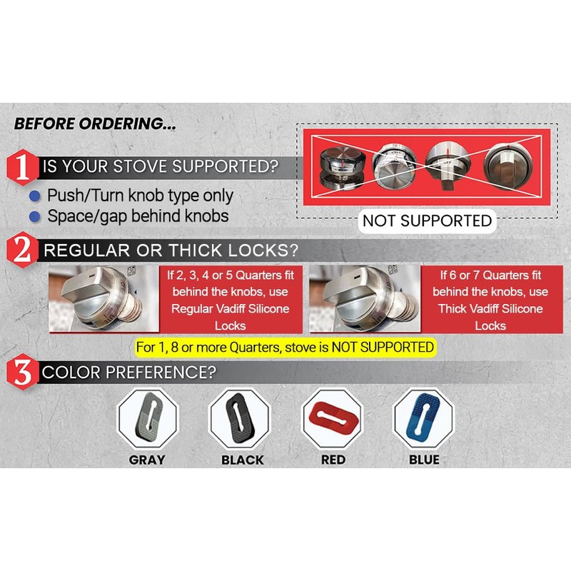 2025 Mom's Choice Winner- Gas Stove Knob Locks - Gray