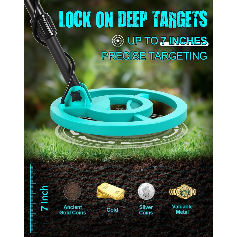 JOYAIRE Metal Detector for Adults with 9" Waterproof Coil &