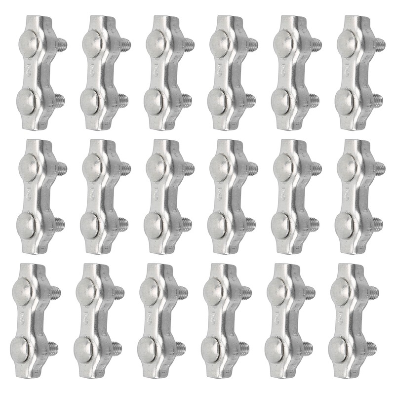 18pcs M2 Duplex Wire Rope Clip Cable Clamps Stainless Steel