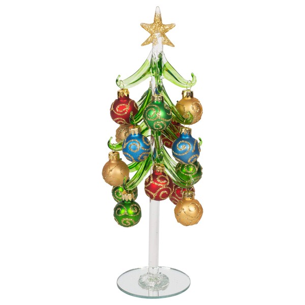 Red Carpet Studios Miniature Glass Christmas Tree with 16 Glitter