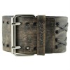 nemesis Faded Black Double X Wide Leather Cuff Band VDXB-K