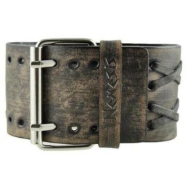 nemesis Faded Black Double X Wide Leather Cuff Band VDXB-K - Length L - 10.5 inches