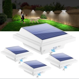 KEENZO Solar Gutter Lights - Bright Solar Powered led Fence Light with 25 LED, Waterproof Outdoor Lighting for Garden Deck Backyard Pathway Eaves Wall (Cool White Light_4 PCS, White)