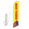Enroll Now (Yellow) Super Novo Feather Flag - Complete with