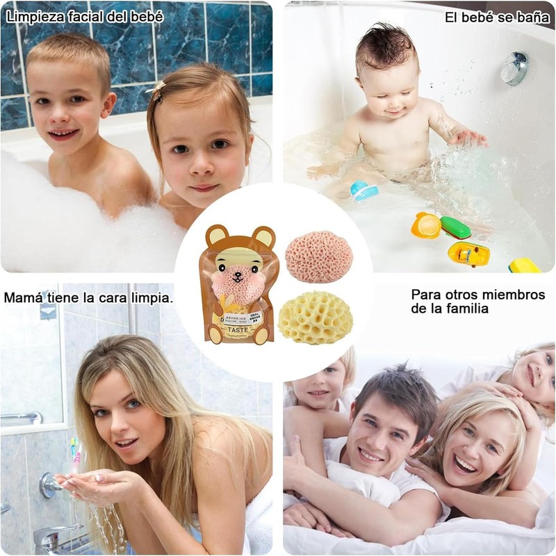 Esponjas de Baño Naturales Panal de Abeja QICHEN 3 Pcs