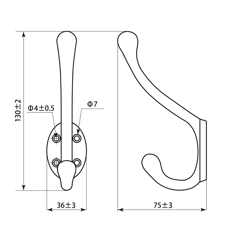 WAKI IK-205 Coat Hook D80mm Black