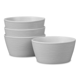 Noritake Greyon Grey Swirl 6" Soup/Cereal/Dessert Bowls, 25 oz.,Set of 4