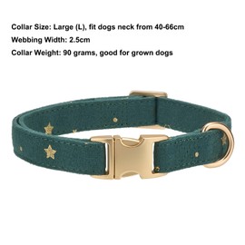 YUDOTE Soft Dog Collar, Natural Cotton Blend Wrapped, Non-Irritating for Large Dogs with Sensitive Skin, British Race Green