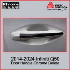Avery Supreme Wrap Chrome Delete fitting Infiniti Q50 Sedan Door Handles (6 pcs) Glossy Black